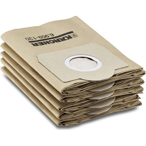 Lot de 5 sacs filtrants en papier pour aspirateurs multifonctions eau et poussière (1/5)