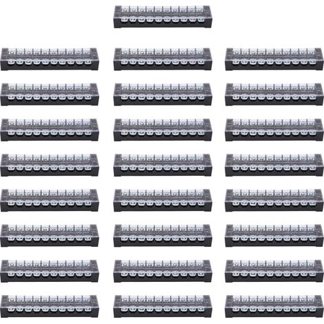 Jeu de 25 borniers TB-2510L, 10 positions double rangée, peigne de distribution 25A 600V pour boîte de jonction (1/5)