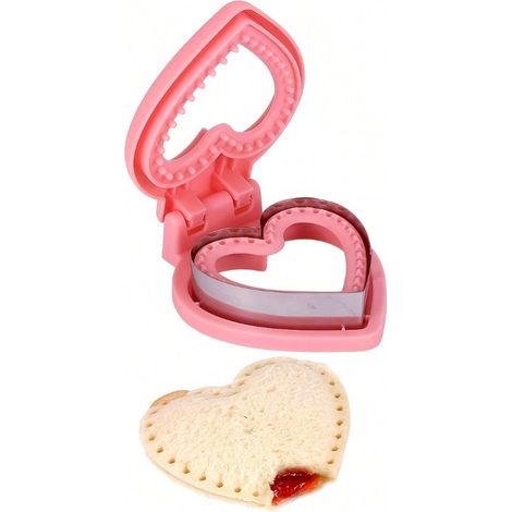 Coupeur et scelleur de sandwich en forme de cœur, coupeur de pâte décoratif, outils de pâtisserie, articles de cuisine, cadeau pour la Saint-Valentin (1/4)