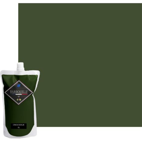 Pintura acrílica lavable satinada BARBOUILLE - Para paredes, techos, muebles y madera - 1L - Verde cocodrilo