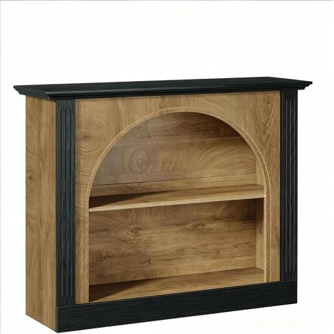 Meuble TV moderne style mid-century avec rangement sur 3 niveaux, console d’entrée polyvalente pour salon et couloir, bois noir rustique – CHICFURN (1/5)