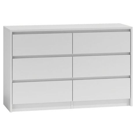 Hucoco – Commode enfant 6 tiroirs – Dimensions 120x75x40cm – Structure panneaux de particules mélaminés – Finition blanc mat