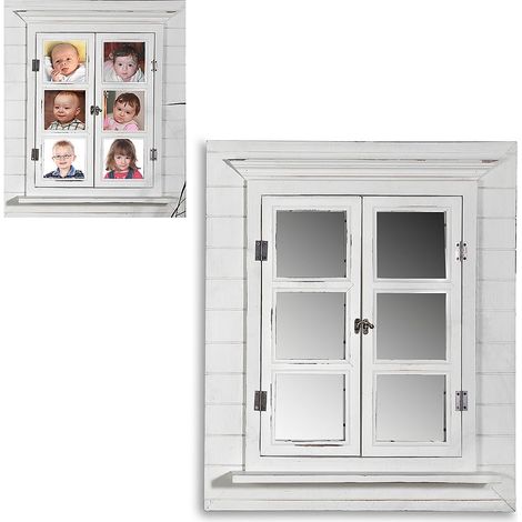 specchio finestra Decor specchio cornice decorazione persiane shabby bianco 64 (1/5)