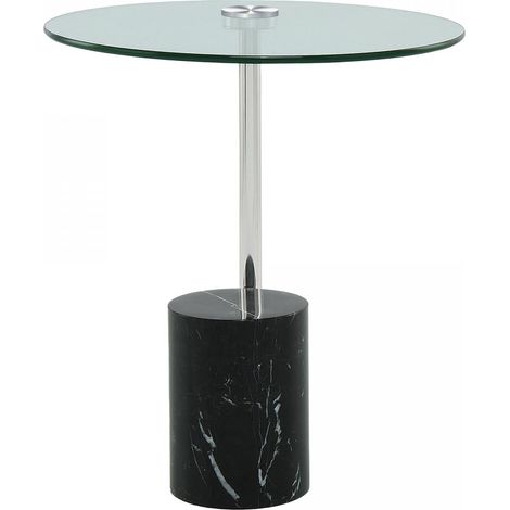 Table basse fait main en acier inoxydable EVI 44x44 noir et gris (1/4)