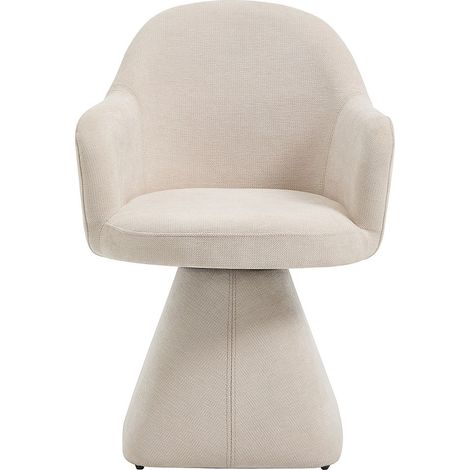 Chaise pivotante avec accoudoirs en tissu - Beige - VALYRA (1/4)
