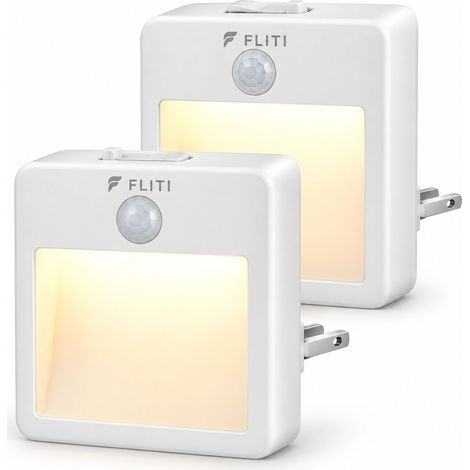 FLITI Veilleuse LED Détecteur Mouvement Infrarouge – Blanc Chaud/Froid Réglable 0-100% – 1W 50LM – Lot de 2 (1/5)