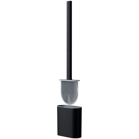 royaluxe-Brosse WC de luxe avec support - Brosse WC flexible en silicone - Comprend un système de montage - À poser ou à suspendre - Brosse WC (1/3)