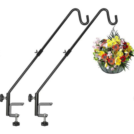 Lot de 2 crochets de terrasse pour mangeoires à oiseaux et jardinières, 31 pouces, 2025
