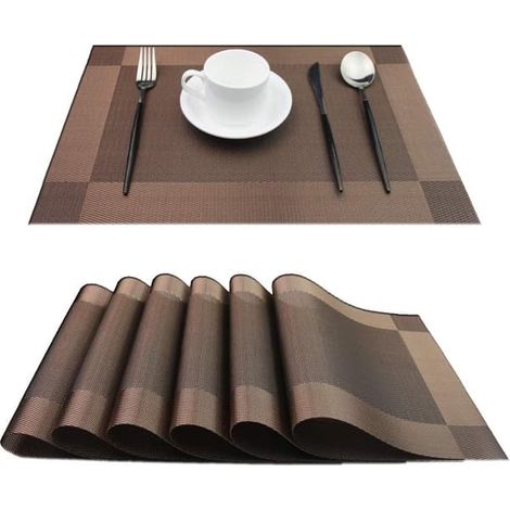 BelleRise - Sets de table, lot de 6, antidérapants, lavables et résistants à la chaleur pour la cuisine (1/4)
