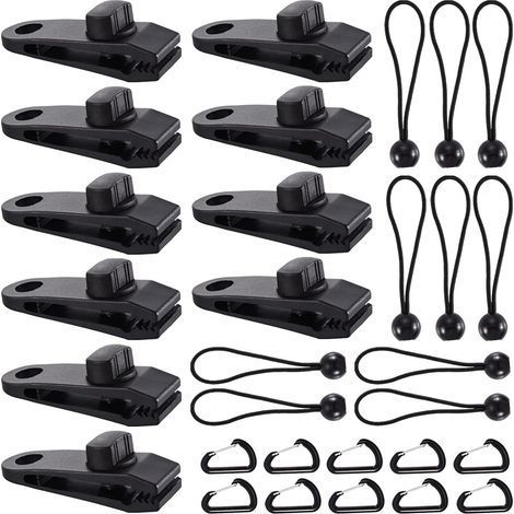 Clip de Bâche Tente, 30 Pièces Pince Bâche, Clips de Tente, Clips de Bâche Résistants, Tarp Clip Auvents, Clips de Tente de Bouche de Crocodile pour Tentes, BâChes, Auvents, Caravanes (30pcs) (1/5)