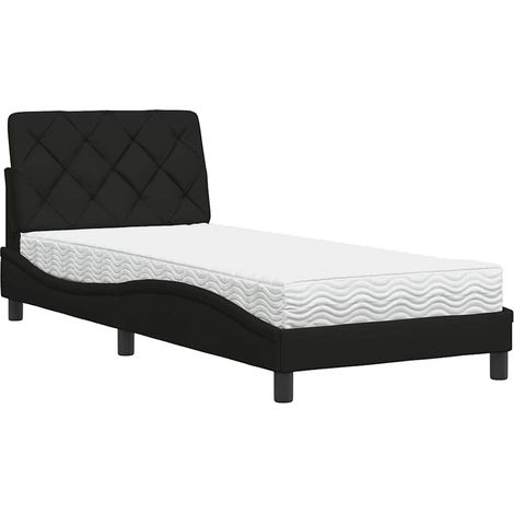 Maison Exclusive - Letto con Materasso Nero 90x190 cm in Tessuto (1/5)