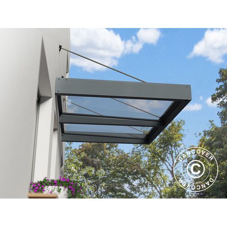 Canopy Sophia XL 2000, Palram/Canopia, 1.40x1.92x0.17 m, Dark Grey/Clear - Dancover