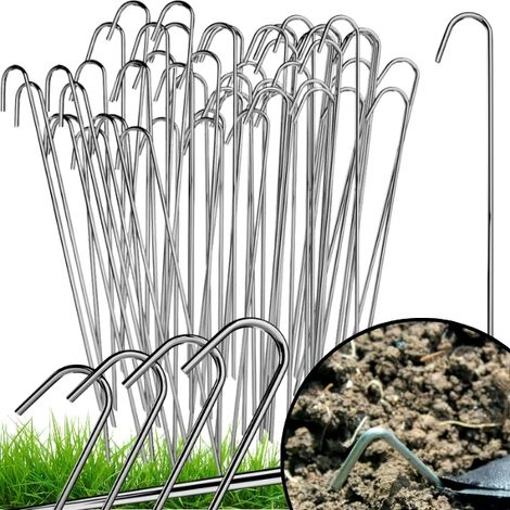 Piquets d'ancrage pour agrotextiles, 25 cm, lot de 100 (1/5)