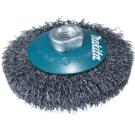 Cepillo Engarzado Biselado Makita D-77562 de 115mm x M14-2 para eliminación de óxido y pintura en áreas difíciles