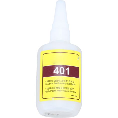 401 Universalklebstoff, hohe Haftfestigkeit, 50 g, schnellhärtend, Viskosität 120 MPa, Metallklebstoff für Gummi, Keramik und Kunststoffe (1/5)