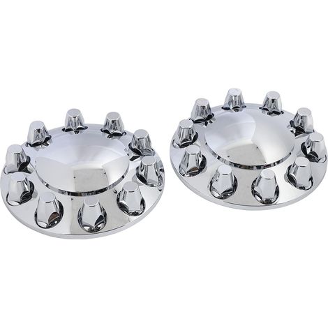 Paire de Bouchons de Moyeu D'essieu Chrome, Couvercles de Moyeu de Roue Brillant avec Couvercles D'écrou 33 Mm, pour les Véhicules de Remorques, Matériaux Construits, Apparence (1/5)