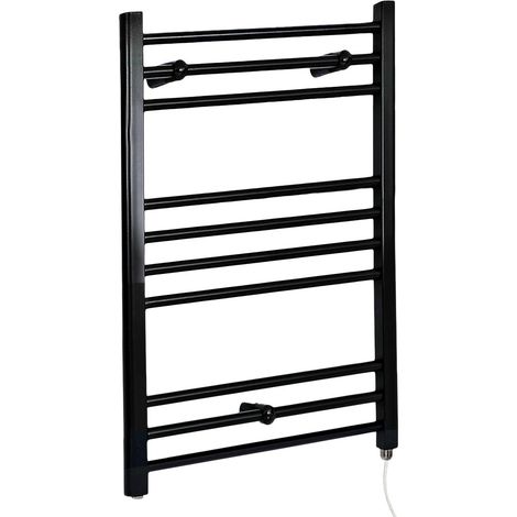 Hudson Reed Nox - Sèche-Serviettes Design Électrique Moderne Plat - Noir  - 80 cm x 50 cm