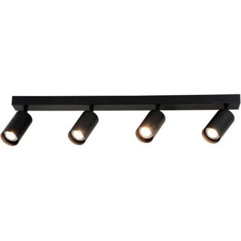Plafonnier 4 Spots Orientables pour Ampoule GU10 - Noir - SILUMEN (1/4)