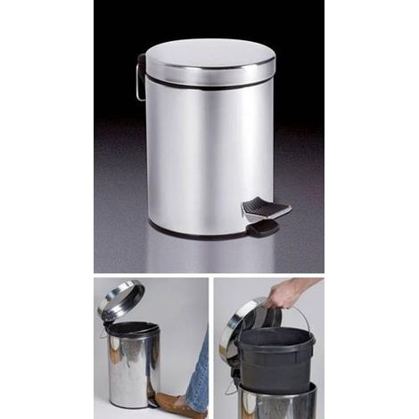 Cubo con pedal METALTX inoxidable 20 l. 29x45 cm. 298324