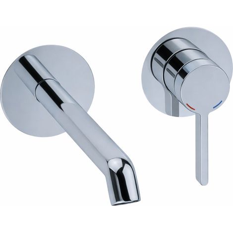 Miscelatore monocomando lavabo a parete colore cromo con corpo incasso Pollini Lumea LT700251021 Cromo (1/3)