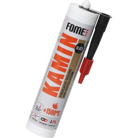 Mastic réfractaire FOME FLEX Kamin 1500 °C – silicate haute température, durcissement rapide, étanchéité poêle & cheminée – 300 ml