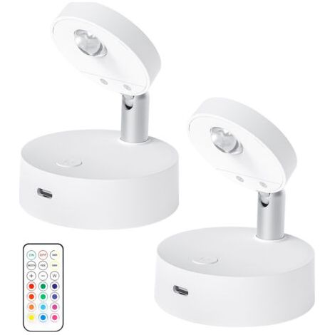 Projecteur télécommandé 13 couleurs, veilleuse magnétique LED rechargeable en forme d'œil de chat, lampe de chevet murale RGB (1/5)