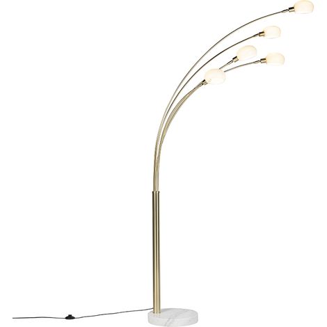 Art Deco Floor Lamp Gold 5-Light - Sixties Marmo