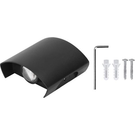 Applique Murale LED tanche Décorative en Alliage d'Aluminium Noir Applique Murale pour Extérieur 110265V Lumière Chaude (1/4)
