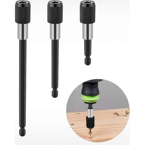 Porte-embout de visseuse avec rallonges magnétiques 60/100/150 mm – Système de changement rapide – Compatible forets et tournevis (1/5)
