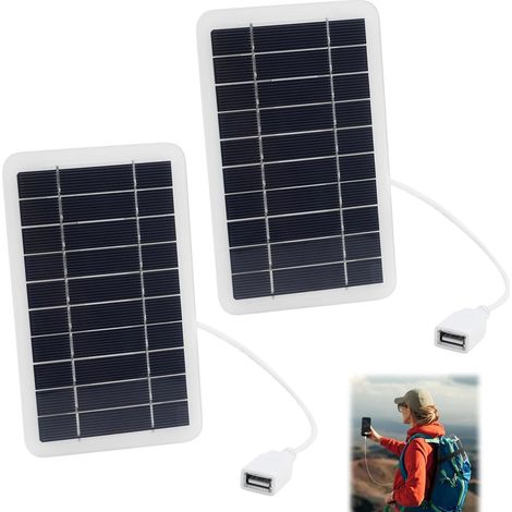 2pcs Panneau Solaire Portable 2W 12V avec Port USB - Chargeur Solaire pour Randonnée, Camping, et Activités Extérieures,Étanche IP65,Cadre en Plaque Époxy Durable,Câble USB Inclus (1/5)