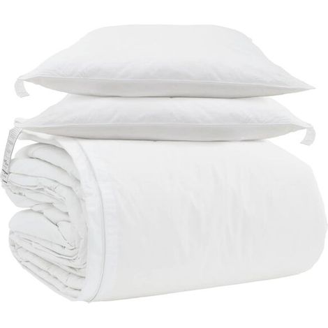Ensemble trois pièces housse de couette et taie d'oreiller en duvet de canard blanc (1/5)