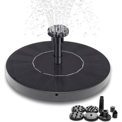 (Offre spéciale) Promotion à petit prix Fontaine solaire à cellule solaire - 16 cm Noir (1/5)