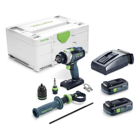 Festool Akku-Schlagbohrschrauber QUADRIVE TPC 18/4 TBX4,0 I-Plus, incl. 2x Akku 4 Ah, Schnellladegerät, Zubehör, Systainer