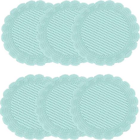 Tapis pour gamelles de chien et chat, empêche les croquettes de tomber au sol, convient aux animaux de compagnie - Bleu - M (1/5)
