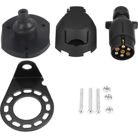 12N 7-pin trailer plug connector adapter bracket for trailer caravan tow bar (1/5)