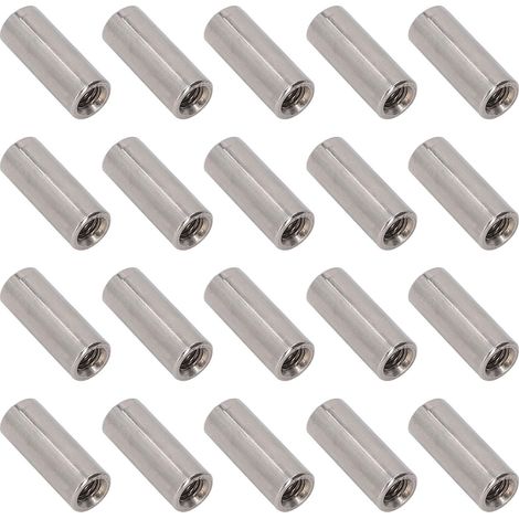 20 pièces écrous unions acier inox M5 écrou de liaison tige ronde filet intérieur pour raccordement (1/5)