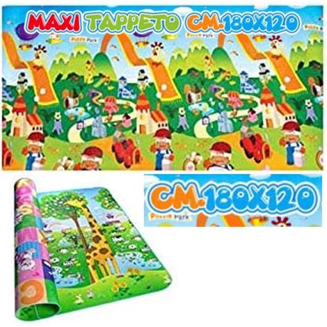 TrAdE Shop Traesio - Tappeto Gioco Bambini Double Face Misure Maxi Tappetone Schiuma Xeva 120x180cm - (1/3)