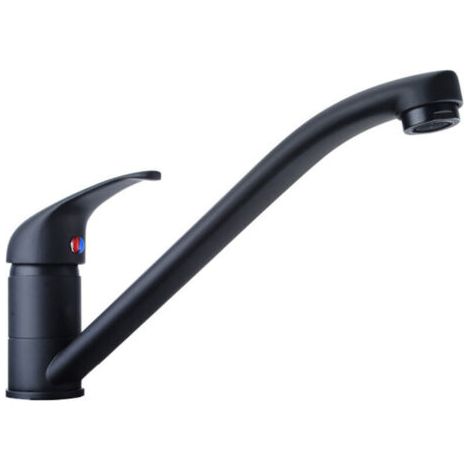 Noir mat Robinet D'éVier de Cuisine Rotatif à 360°, Robinet D'éVier de Cuisine En Laiton, Avec Raccords G3/8'' Tuyau (1/5)