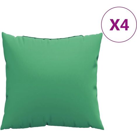 Coussins de canapé, ensemble de 4 pièces, vert, 60x60 cm, tissu. (1/5)