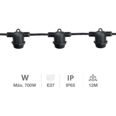 GUIRLANDE GUINGUETTE 12M - 10 DOUILLES E27 - GUIRLANDE RACCORDABLE (1/3)