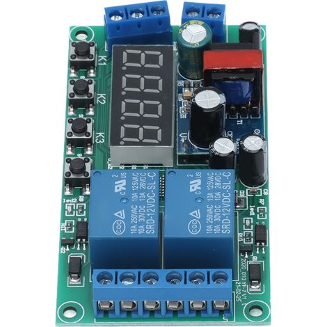 Module relais temporisé 2 voies YF-7 220VAC minuteur programmable déclenchement impulsion numérique carte contrôle (1/5)