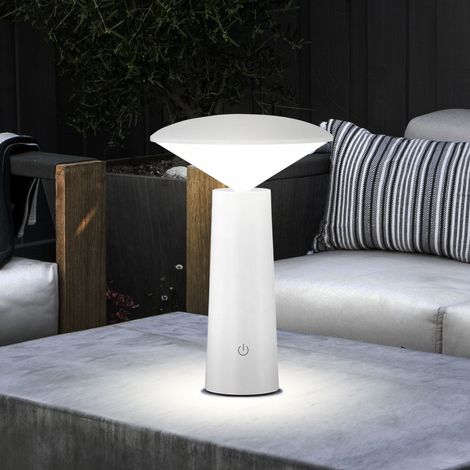 Lampada da tavolo a LED lampada da esterno da giardino lampada da tavolo da esterno ricaricabile a batteria, circuito CCT dimmerabile orientabile IP44, 2W 200lm 3000K 4750K 6500K, PxH 14x21 cm