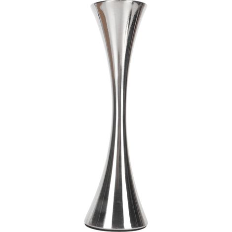Vase en acier inoxydable, style moderne, élégant et innovant, à ouverture ronde, idéal pour une table de salon. (1/5)