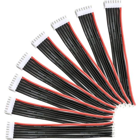 10 Pièces 6S Chargeur d'équilibre de Batterie Câble de Silicone, 15cm 22AWG, pour Batterie RC Lipo