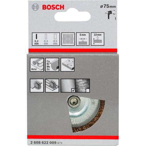Cepillo de disco latonado 75 mm 02 mm 10 mm BOSCH 2608622009 (1/2)