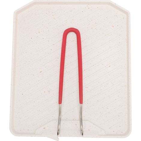Poêle à griller avec poignée pliable, plaque de cuisson antiadhésive en alliage d'aluminium pour barbecues intérieurs et extérieurs, couleur blanche. (1/5)