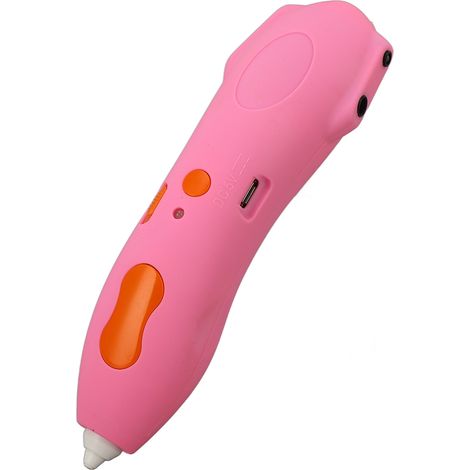 Stylo 3D rechargeable basse température avec 3 rouleaux de filament rose pour enfants, cadeau créatif (1/5)