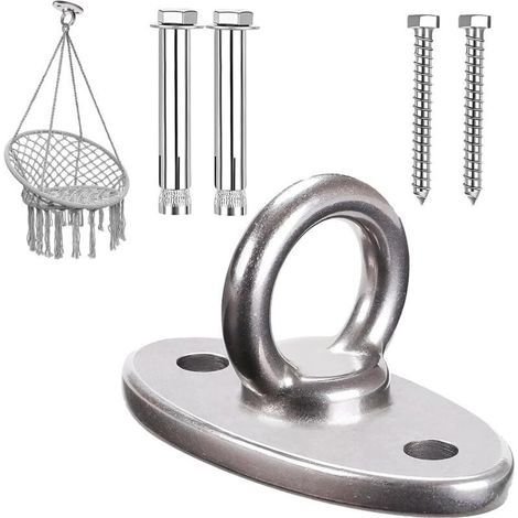 Gancio da soffitto resistente, supporto per sacco da boxe, gancio da soffitto, gancio girevole M8, gancio da soffitto in acciaio inossidabile, per travi in legno (1/4)