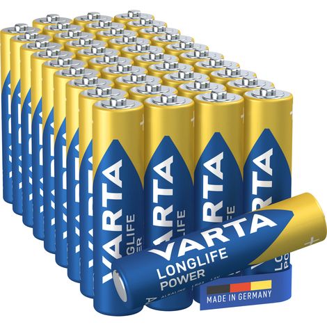 Varta – Lot de 40 piles alcalines AAA Longlife Power – Énergie puissante pour appareils gourmands – Idéal pour jouets et lampes LED (1/6)