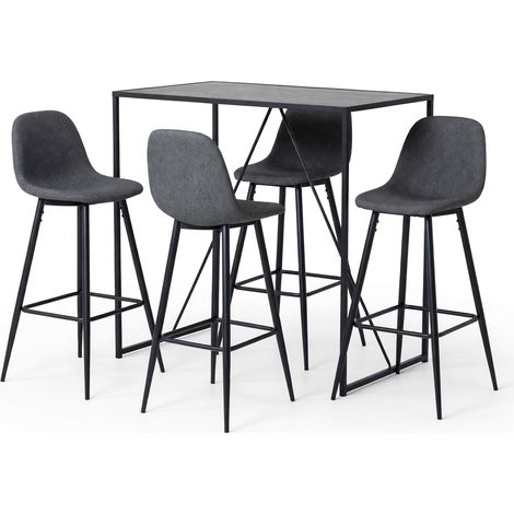 Conjunto de mesas y sillas para comedor Norsica 546 , 105x60x120cm, Diámetro: 0, Número de asientos: 4, Estilo: Industrial